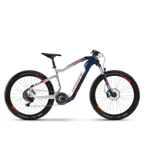 Купити Велосипед  HAIBIKE XDURO AllTrail 5.0 Carbon FLYON i630Wh 11 секунд. NX 27.5", рама L, синьо-біло-жовтогарячий, 2020 у Києві - фото №1